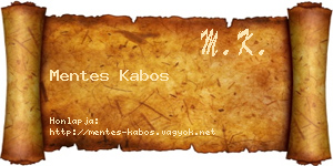 Mentes Kabos névjegykártya